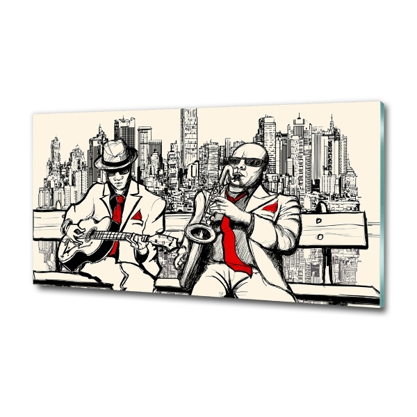 Glass picture wall art New york jazz