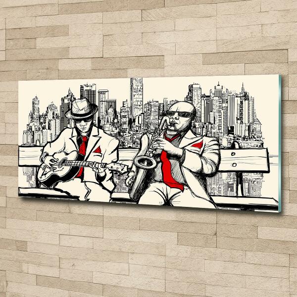 Glass picture wall art New york jazz