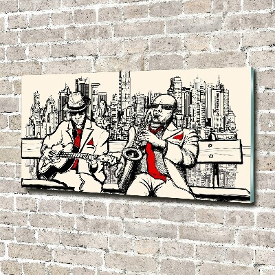 Glass picture wall art New york jazz