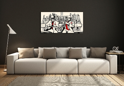 Glass picture wall art New york jazz