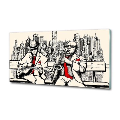 Glass picture wall art New york jazz