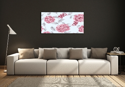 Glass art print Peonies