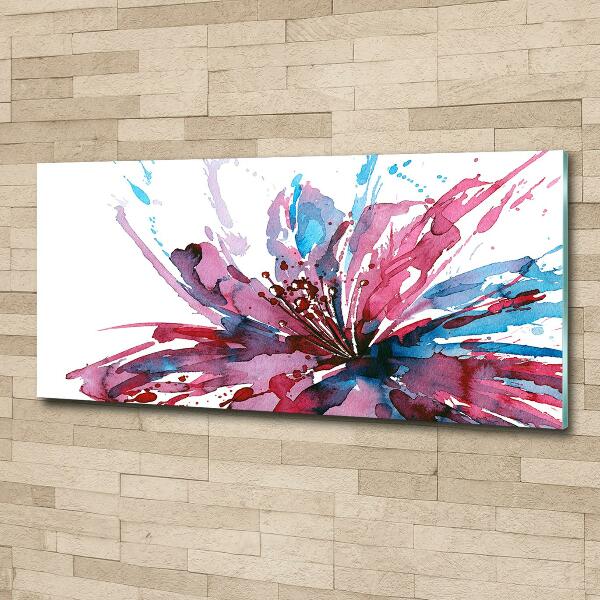 Wall art on glass Abstract flower