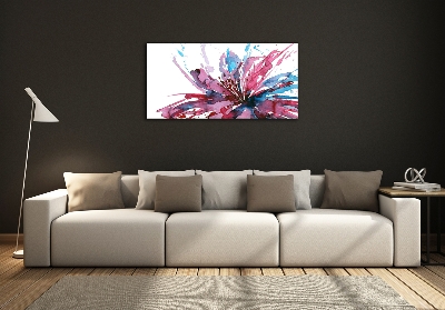 Wall art on glass Abstract flower