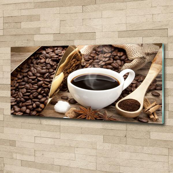 Printed glass wall art Cup of coffee