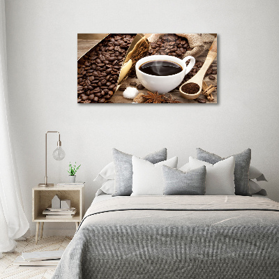 Printed glass wall art Cup of coffee