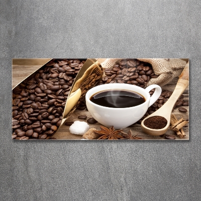 Printed glass wall art Cup of coffee