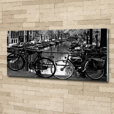 Glass art print Amsterdam bikes