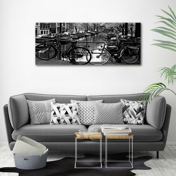 Glass art print Amsterdam bikes