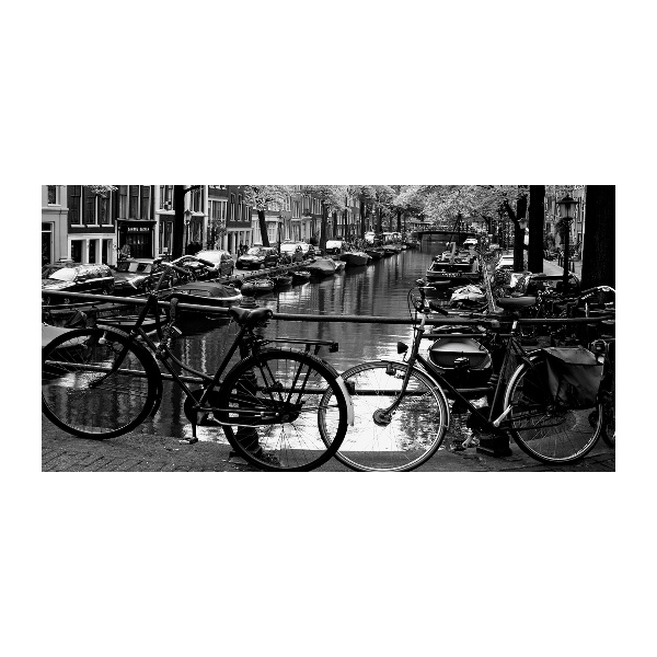 Glass art print Amsterdam bikes