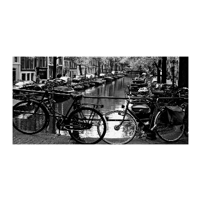 Glass art print Amsterdam bikes