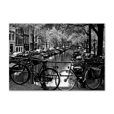 Glass art print Amsterdam bikes