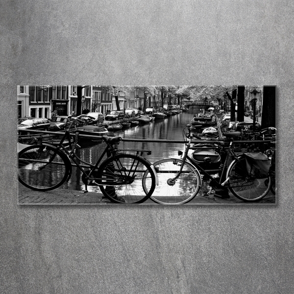 Glass art print Amsterdam bikes