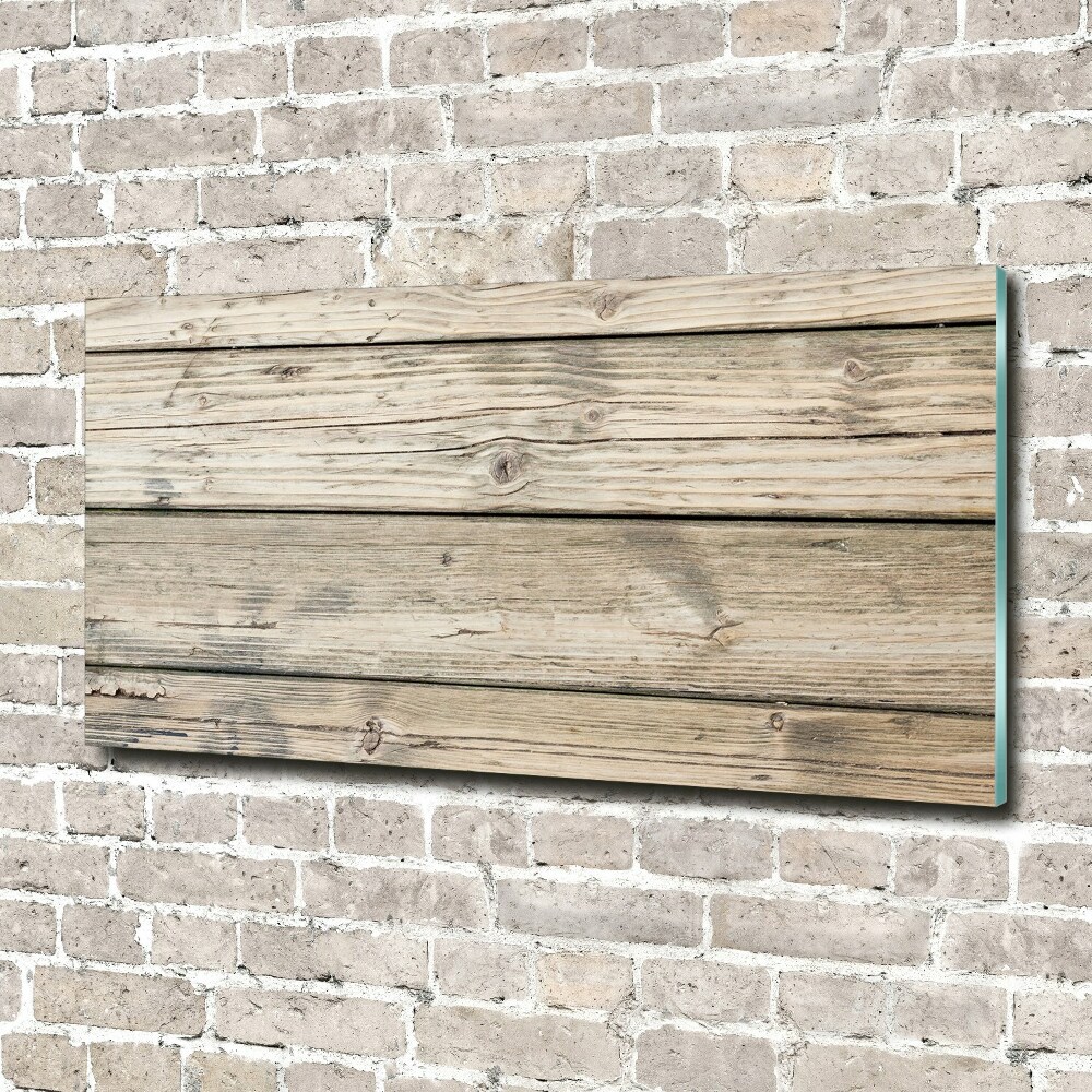 Wall art on glass Wooden background