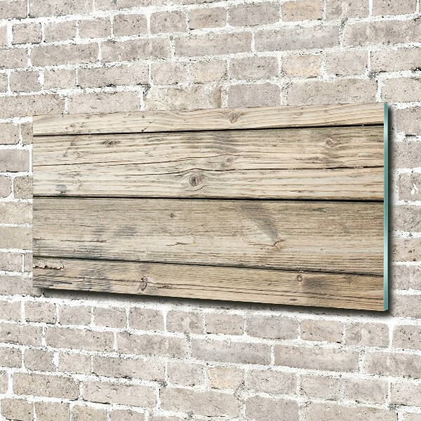 Wall art on glass Wooden background