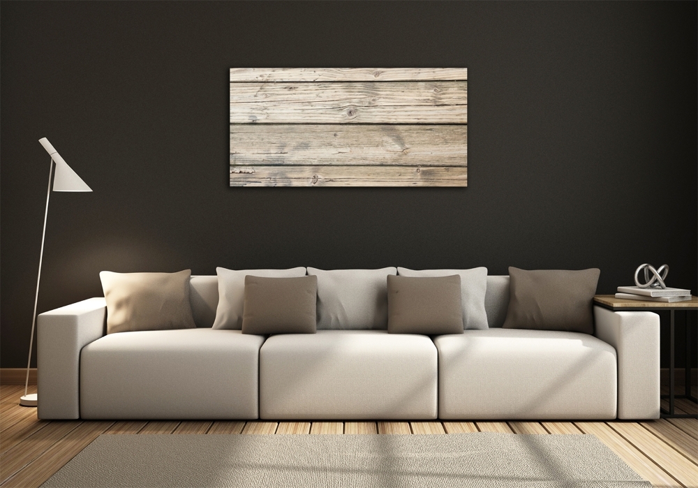 Wall art on glass Wooden background