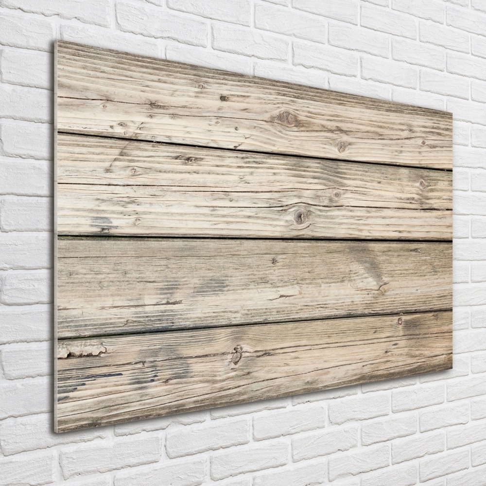 Wall art on glass Wooden background