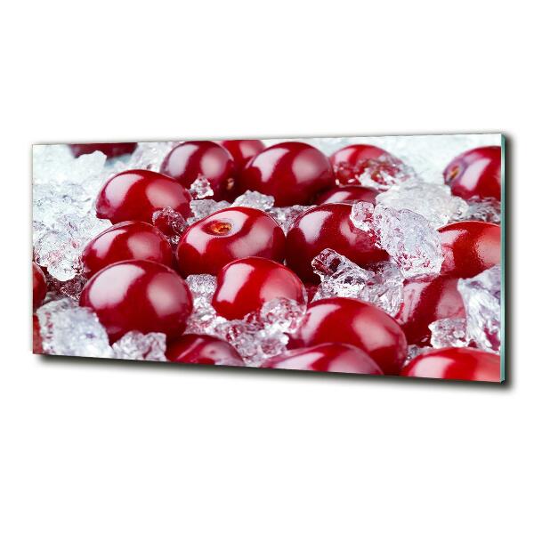 Printed glass wall art Frozen cherry