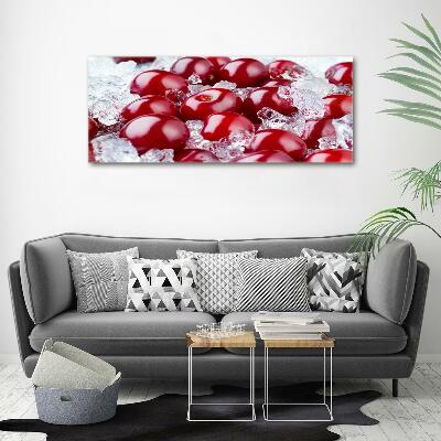 Printed glass wall art Frozen cherry