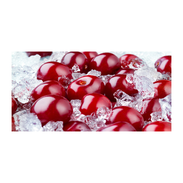 Printed glass wall art Frozen cherry