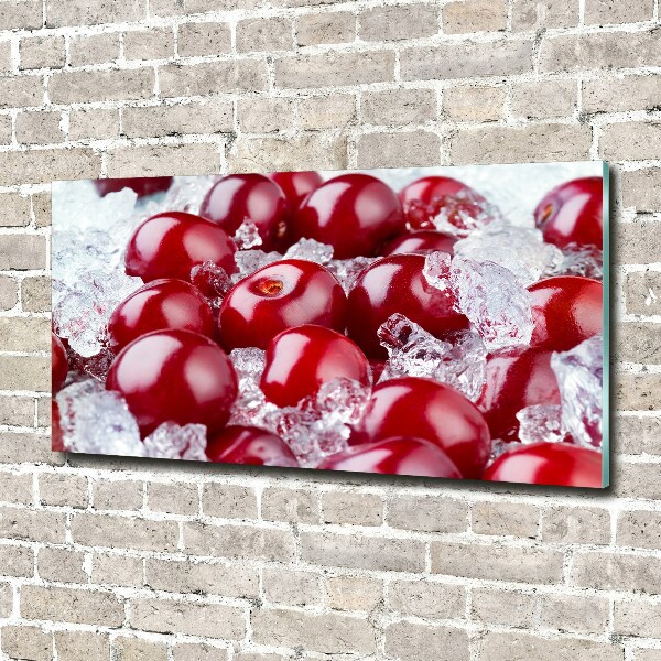 Printed glass wall art Frozen cherry