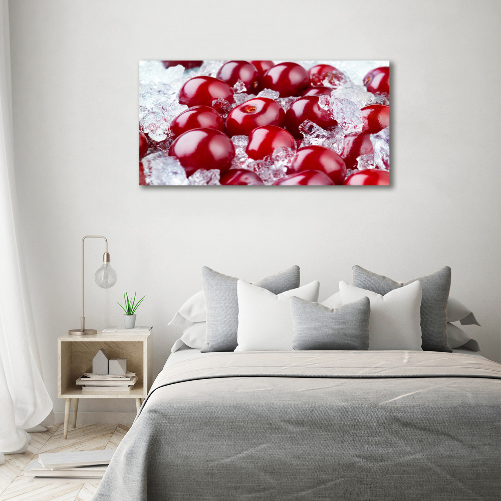 Printed glass wall art Frozen cherry