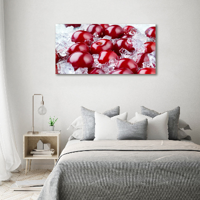 Printed glass wall art Frozen cherry