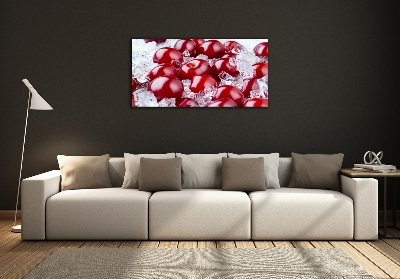 Printed glass wall art Frozen cherry