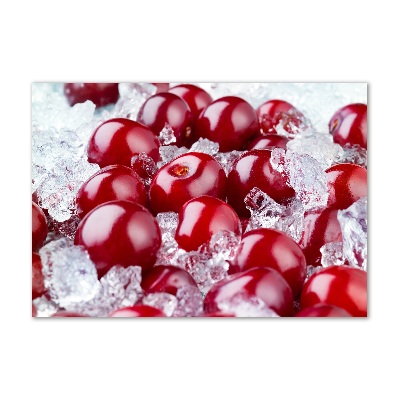 Printed glass wall art Frozen cherry