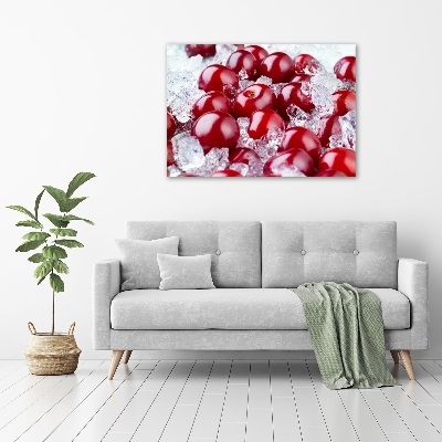 Printed glass wall art Frozen cherry