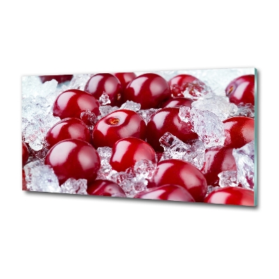 Printed glass wall art Frozen cherry