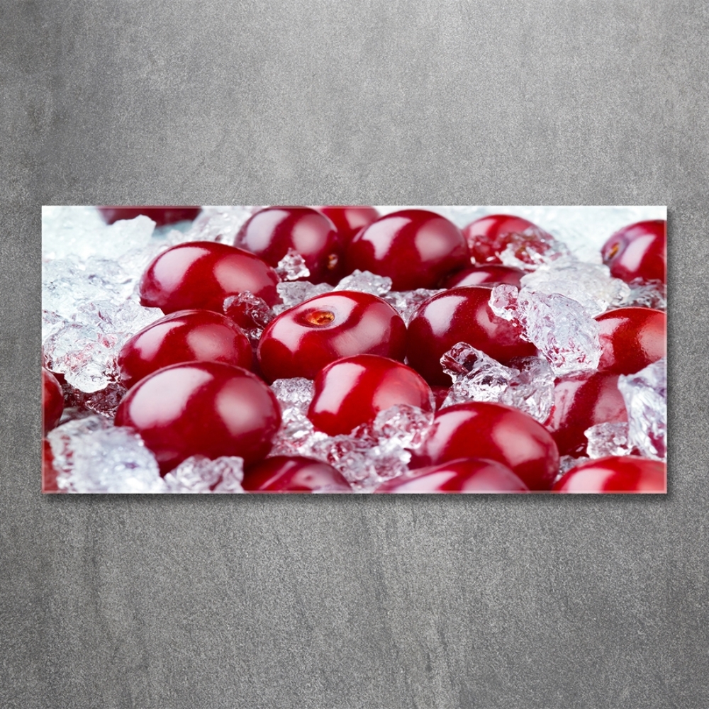 Printed glass wall art Frozen cherry