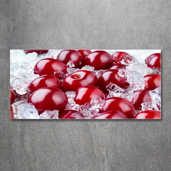 Printed glass wall art Frozen cherry