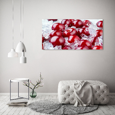 Printed glass wall art Frozen cherry