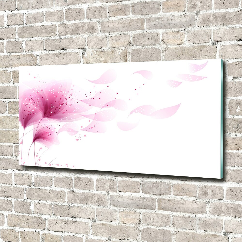 Glass picture print Pink flower