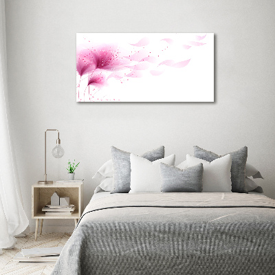 Glass picture print Pink flower