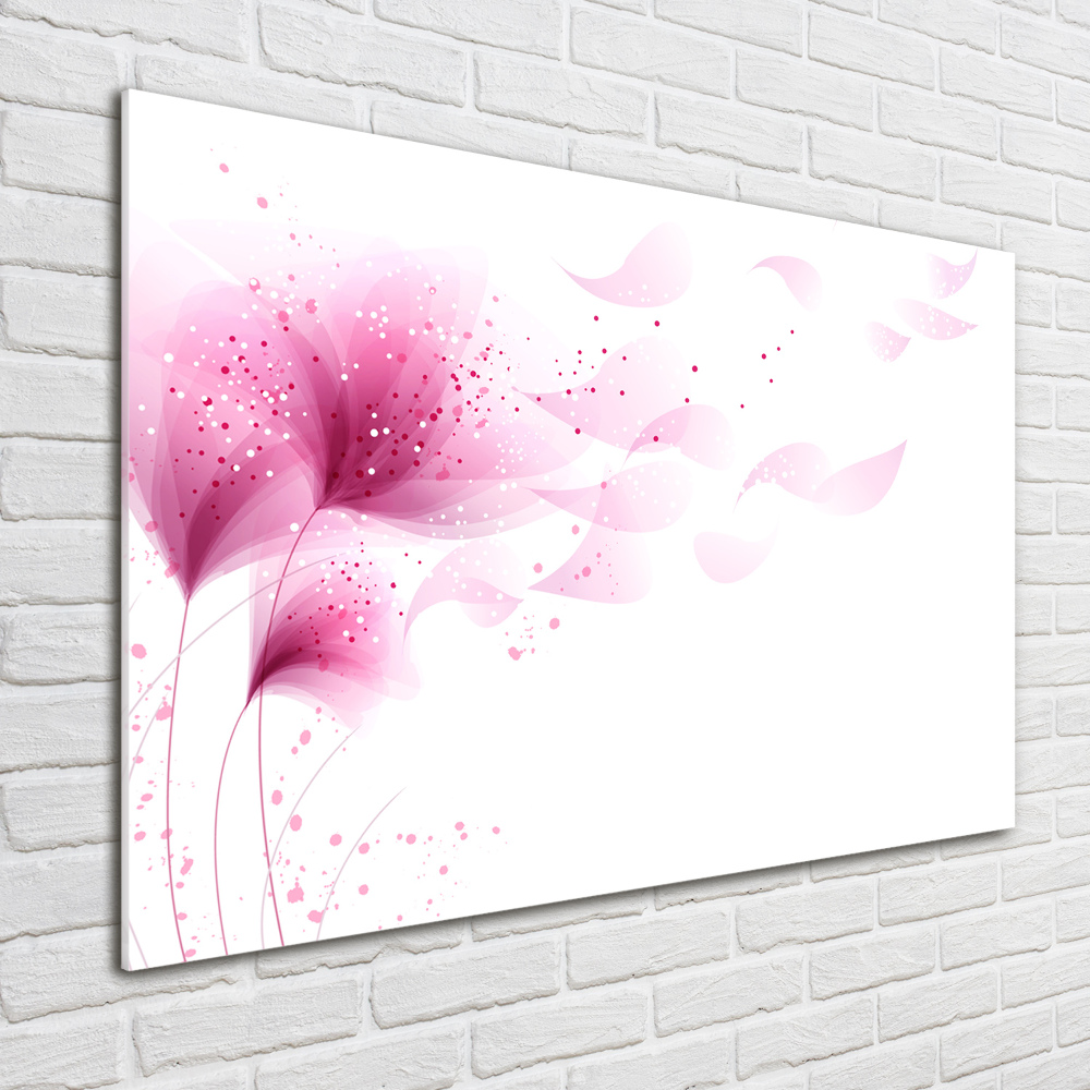 Glass picture print Pink flower