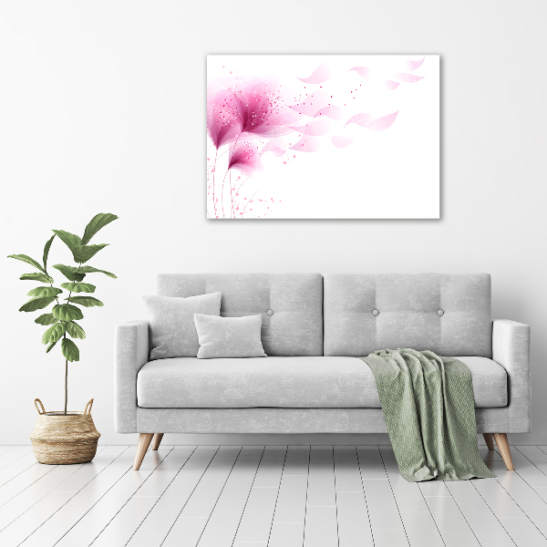 Glass picture print Pink flower