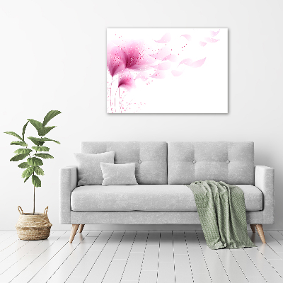 Glass picture print Pink flower