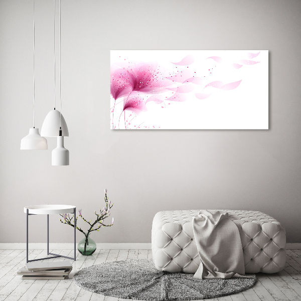 Glass picture print Pink flower