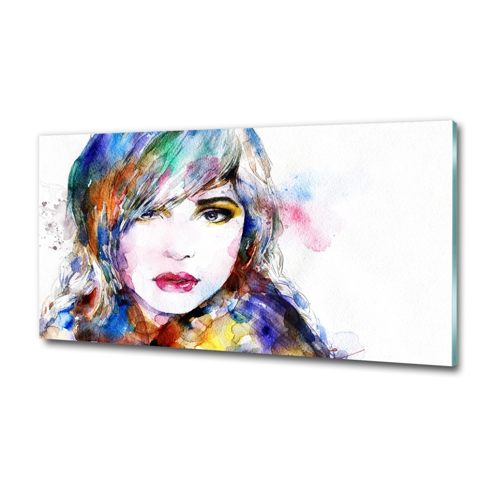 Wall art on glass Woman's face