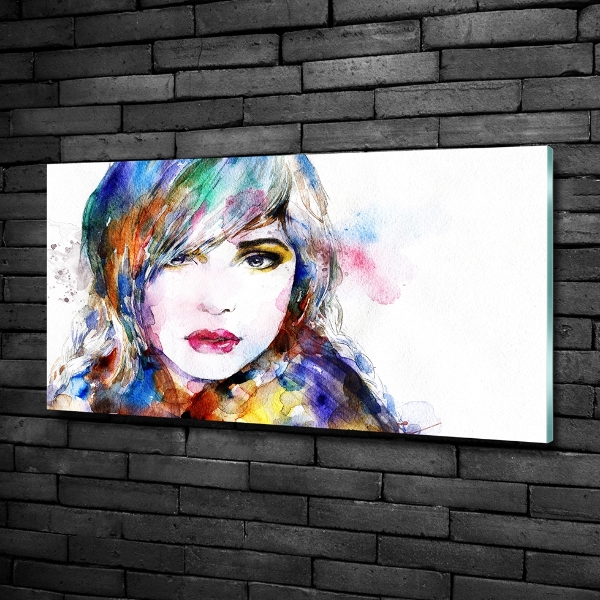 Wall art on glass Woman's face