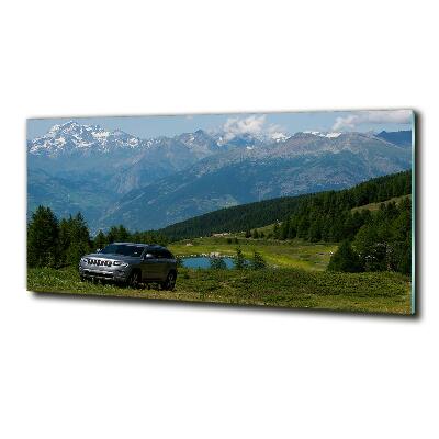 Glass wall art large Off-road car