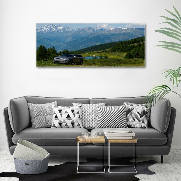 Glass wall art large Off-road car