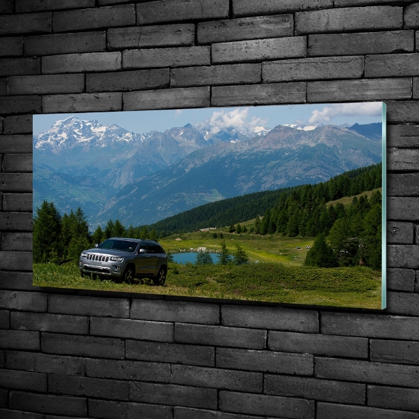 Glass wall art large Off-road car