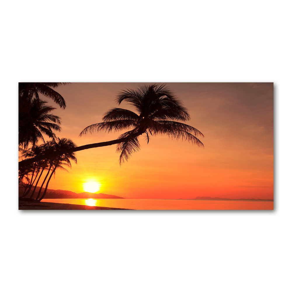 Glass art print Sunset beach