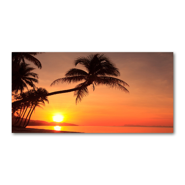 Glass art print Sunset beach