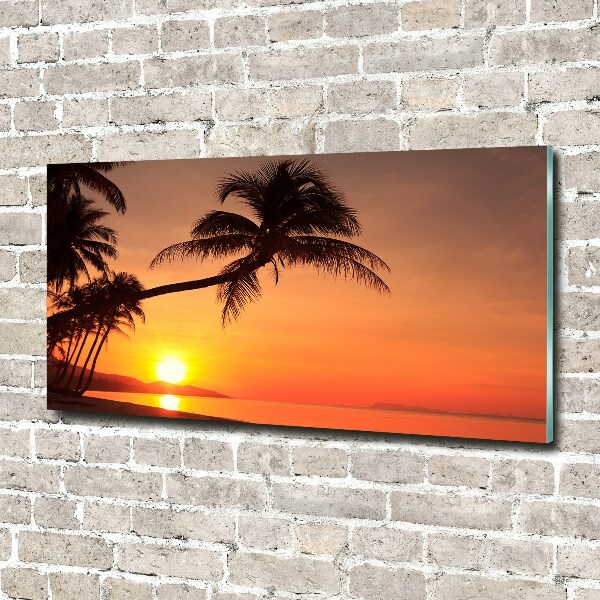 Glass art print Sunset beach