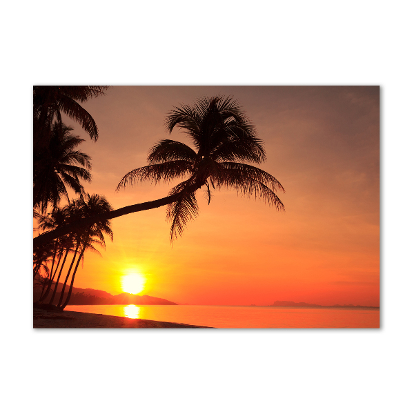 Glass art print Sunset beach