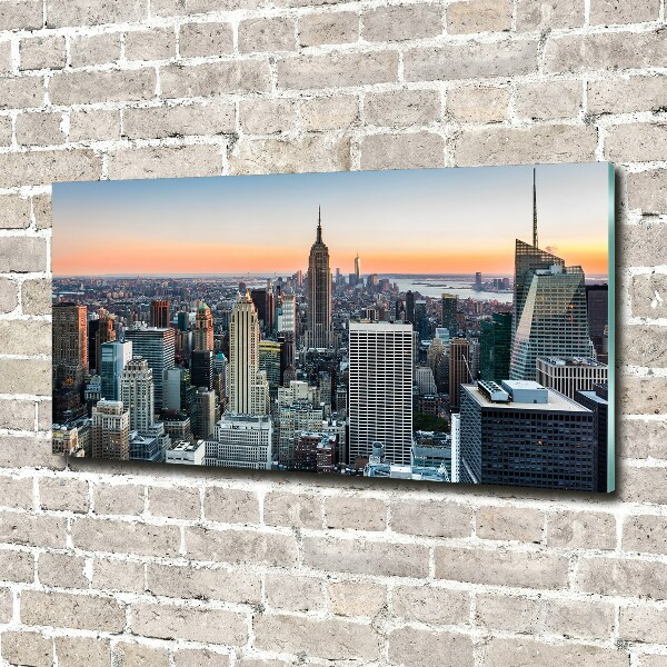 Glass picture wall art New york